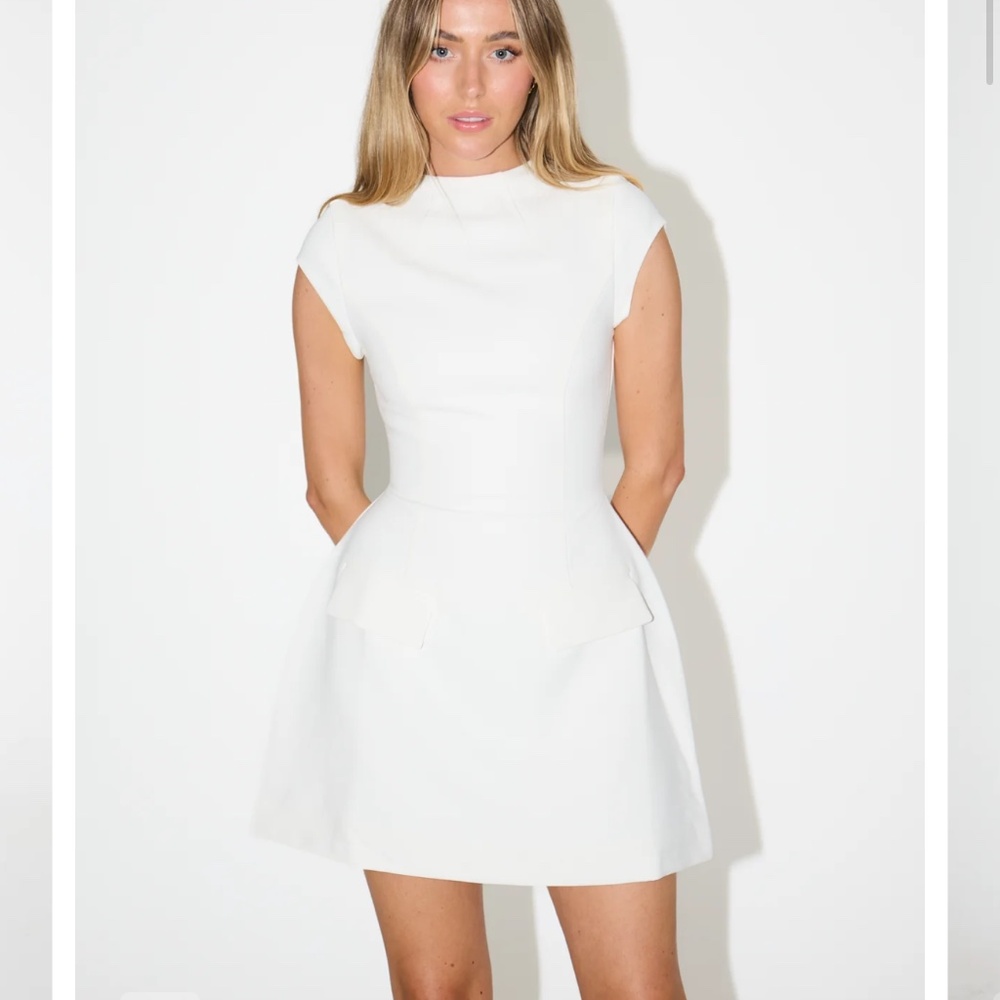 The Ultimate Muse Cap Sleeve Mini Dress In White
